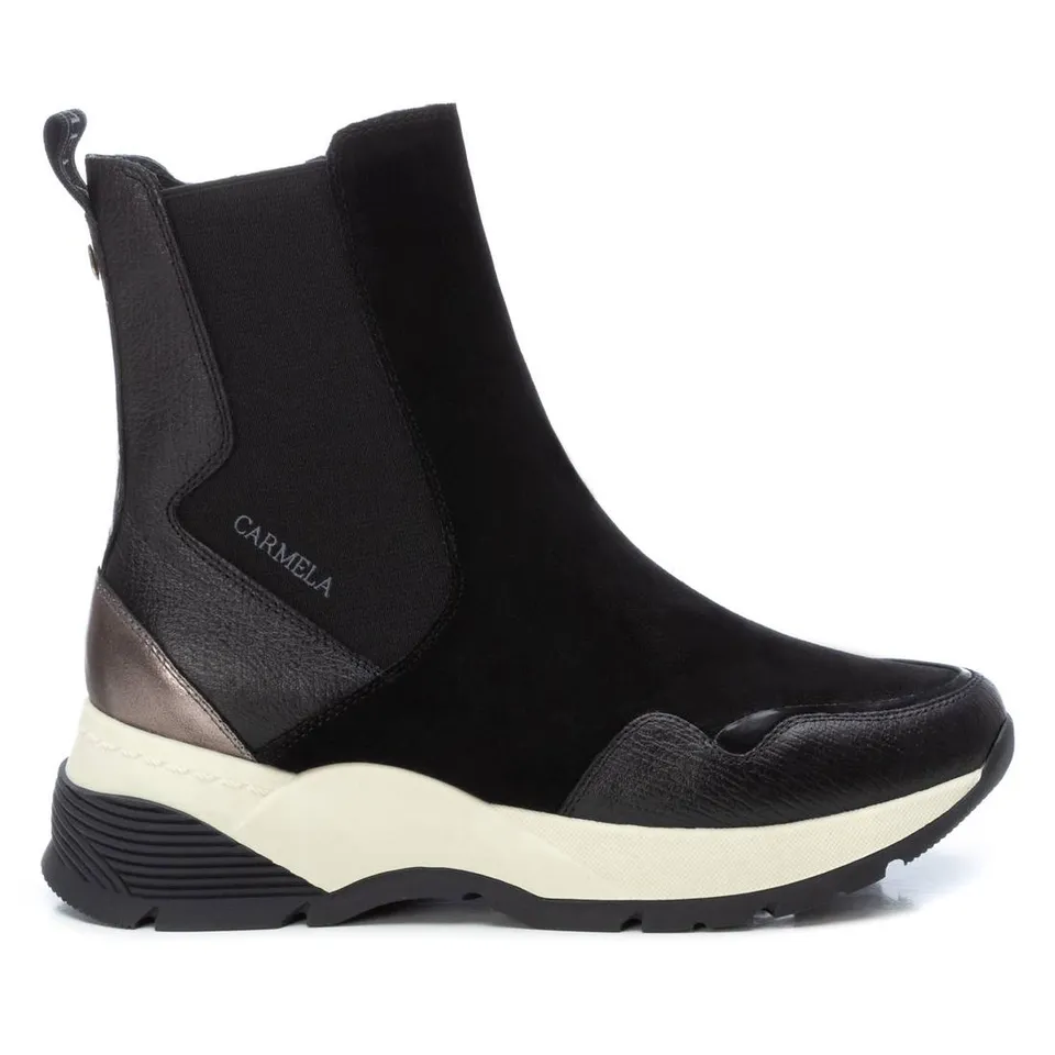 Carmela 16117001 basket montante femme noir cuir suédé