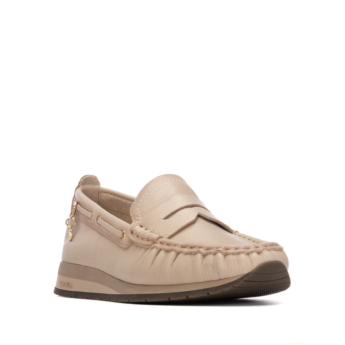 Carmela 16423504 mocassin beige cuir semelle sport