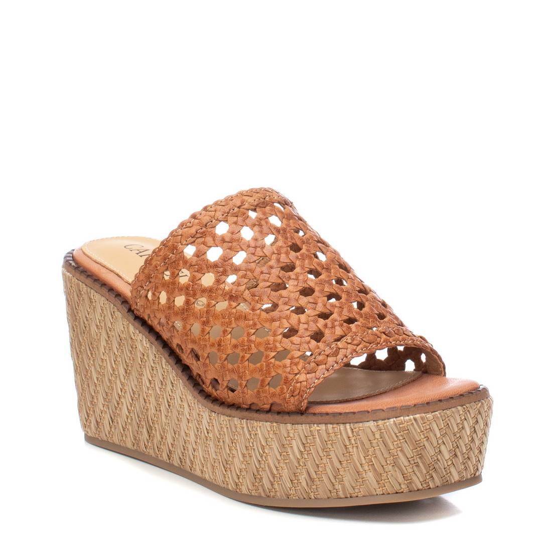 Carmela 16148304 sandale compensee cuir marron 9 cm