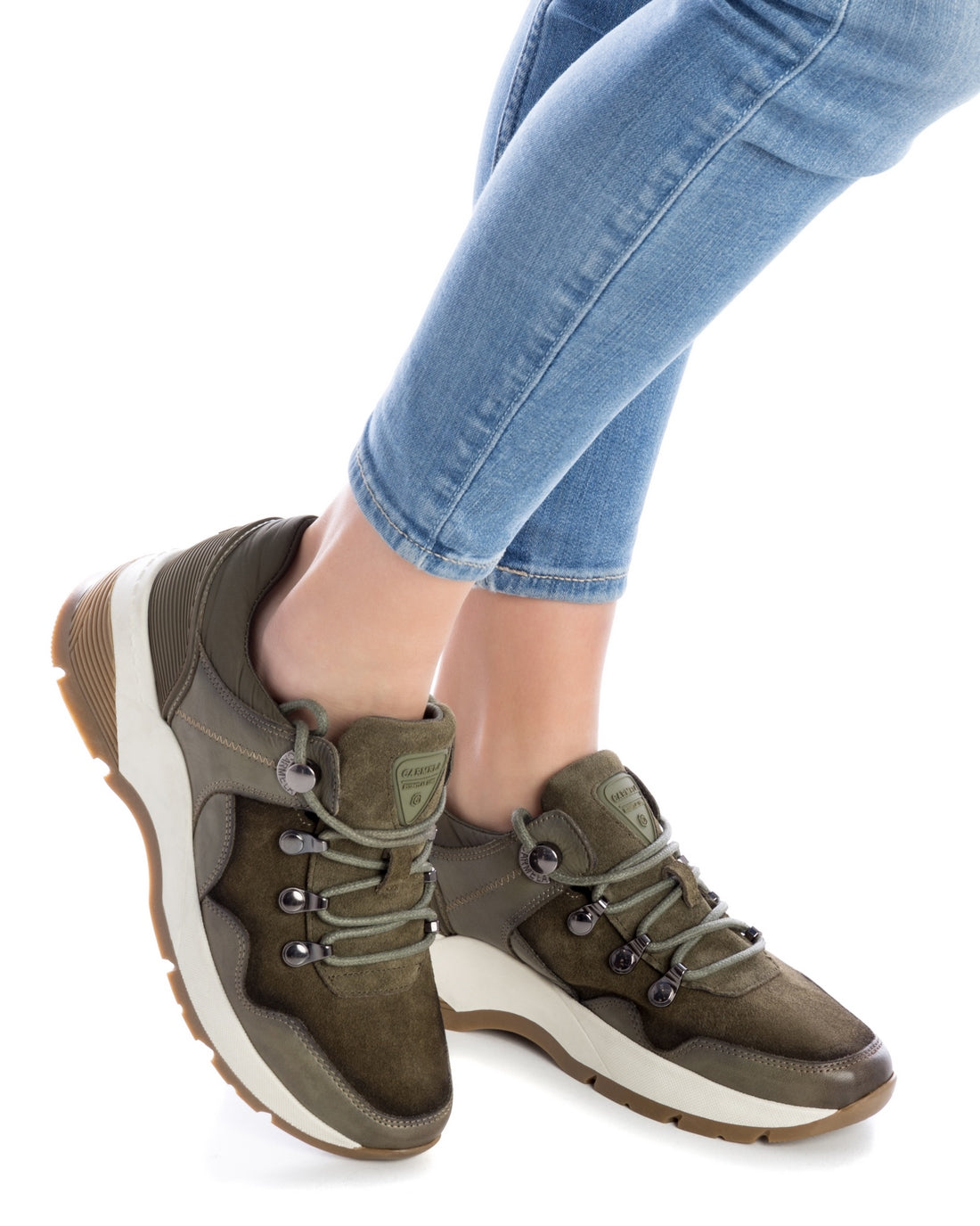 Carmela 16015502 sneakers cuir vert lacets