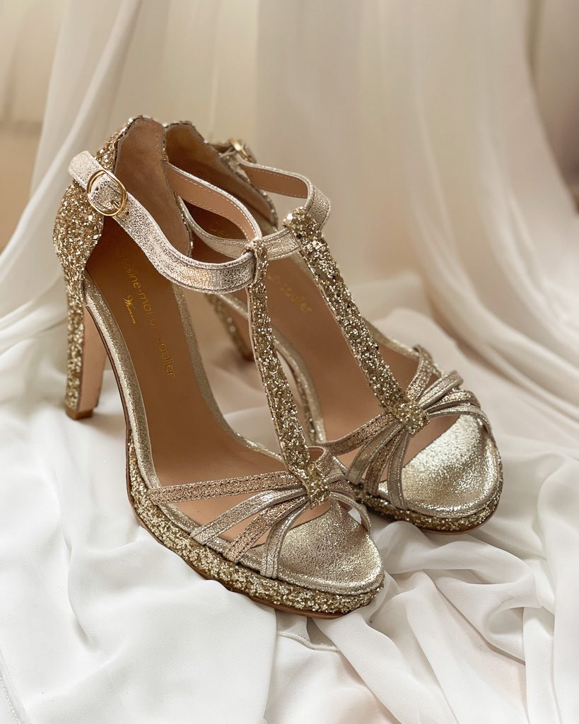 Dessine Moi Un Soulier Chloé plateforme sandale glitter champagne