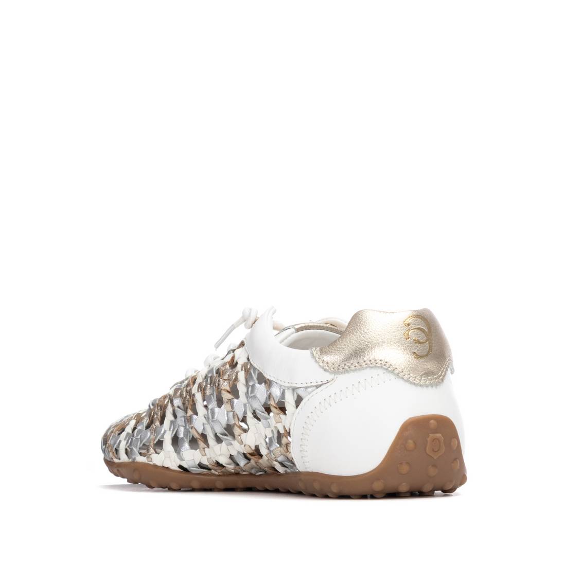 Carmela 16325905 baskets cuir blanc tressé
