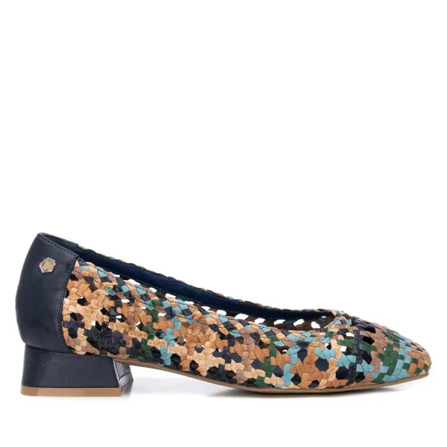 Carmela 16218602 ballerine femme jeans cuir tressé