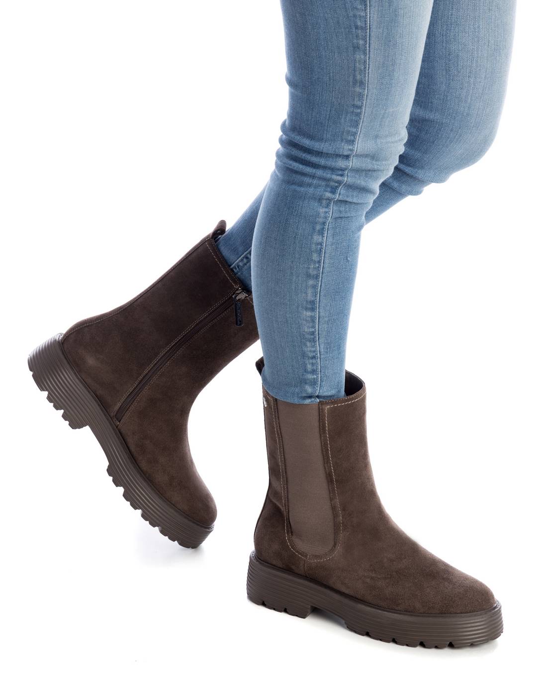 Carmela 06820301 bottine cuir gris talon bas