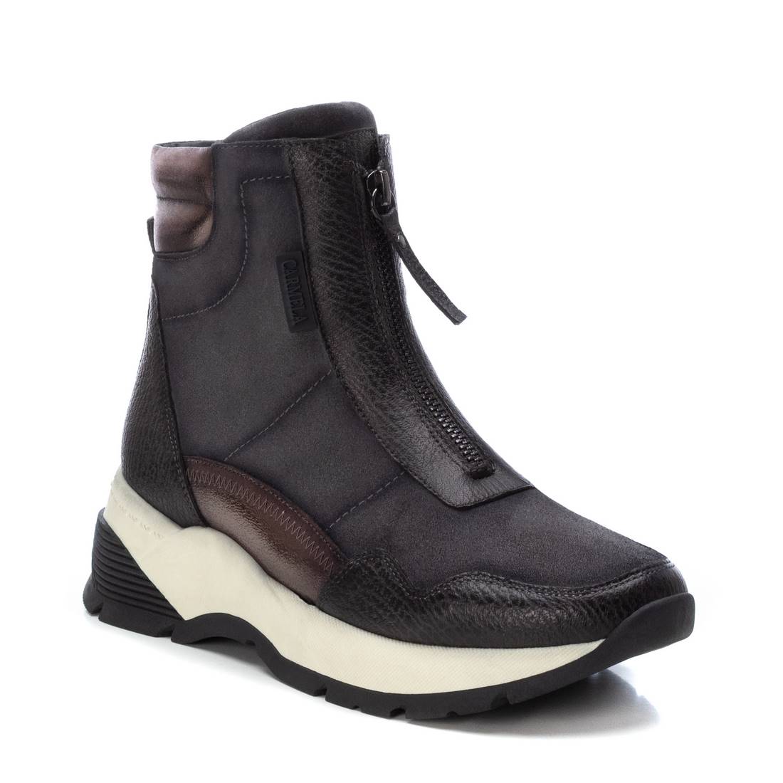 Carmela 16118201 basket femme grise cuir éclair