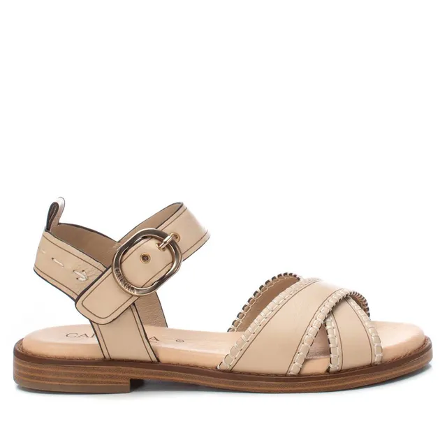 Carmela 16220403 sandale beige cuir plat