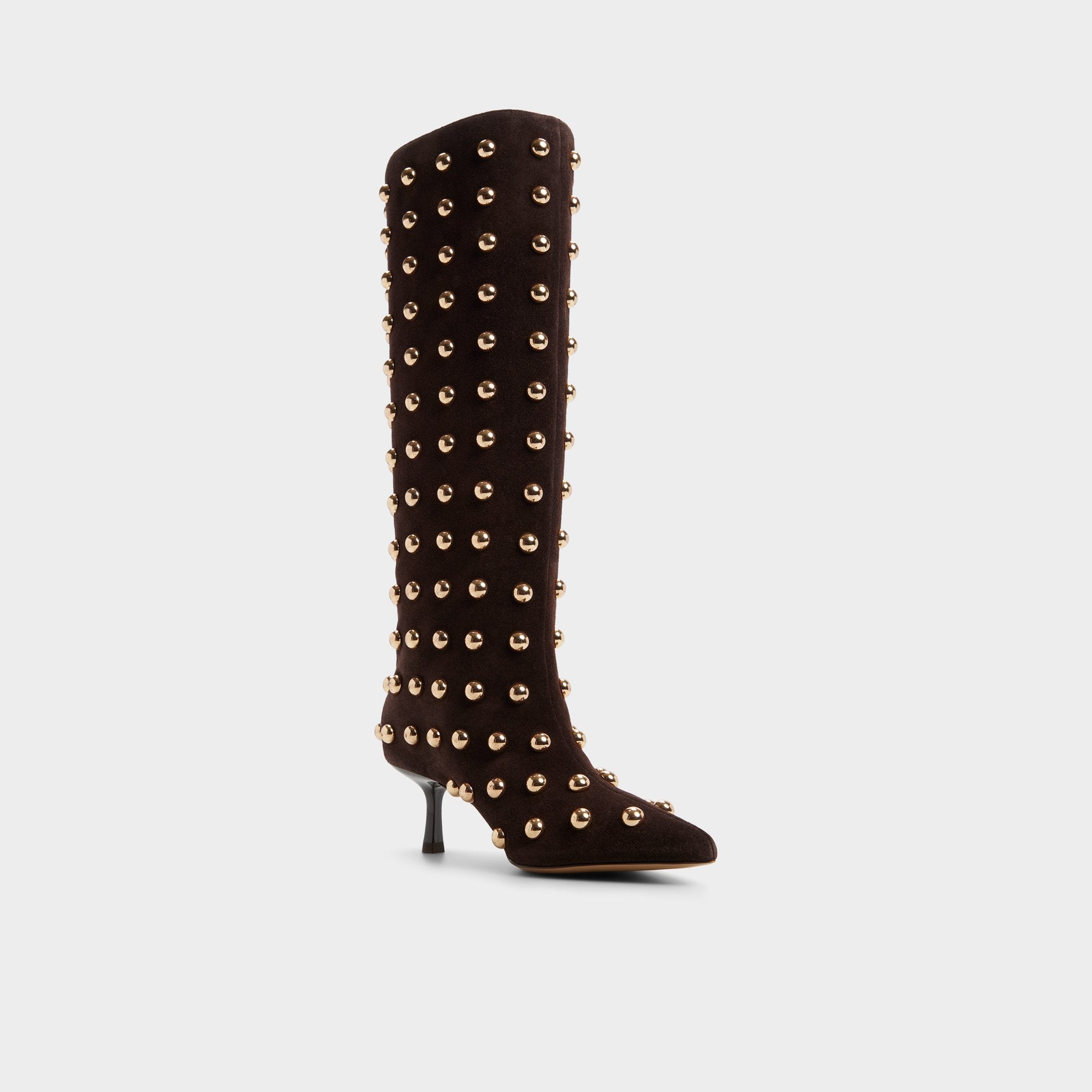 ALDO Selora bottes hautes marron clous dorés talon fin