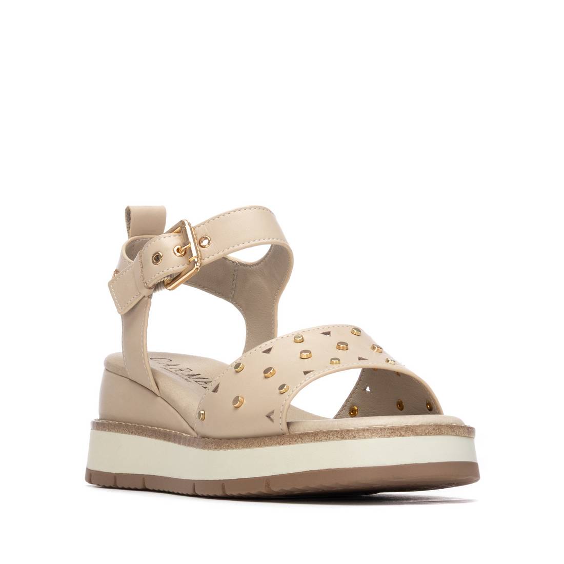 Carmela 16324801 sandale femme cuir marron compensée