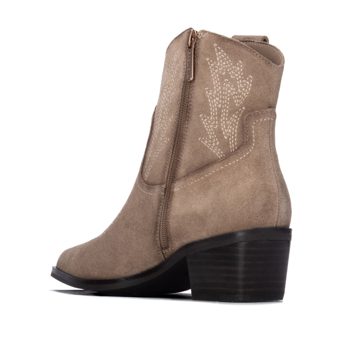 Carmela 16439003 bottine cuir taupe talon