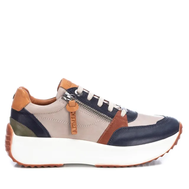 Carmela 16021004 basket femme bleue cuir semelle épaisse