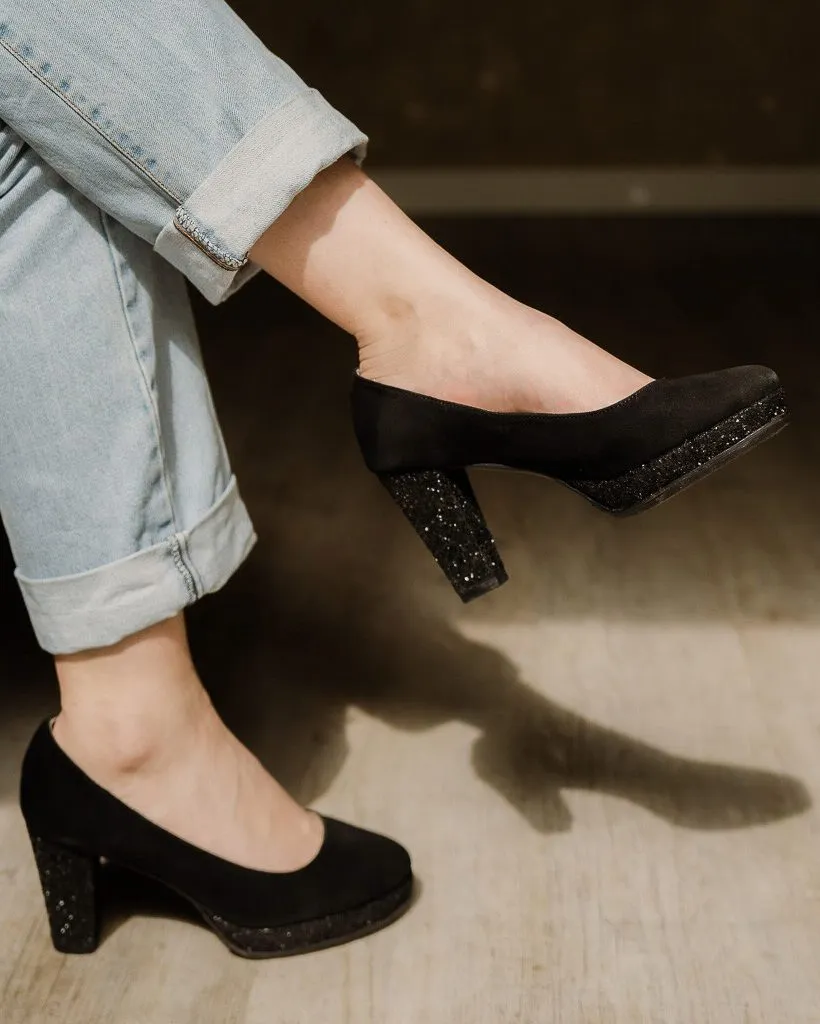 Dessine Moi Un Soulier escarpin plateforme velours noir