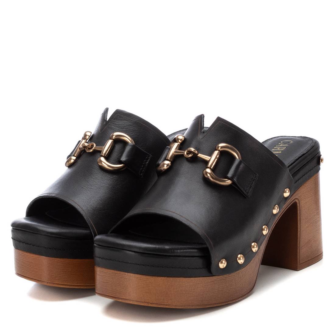 Carmela 16147901 sandale femme cuir noir talon 10 cm