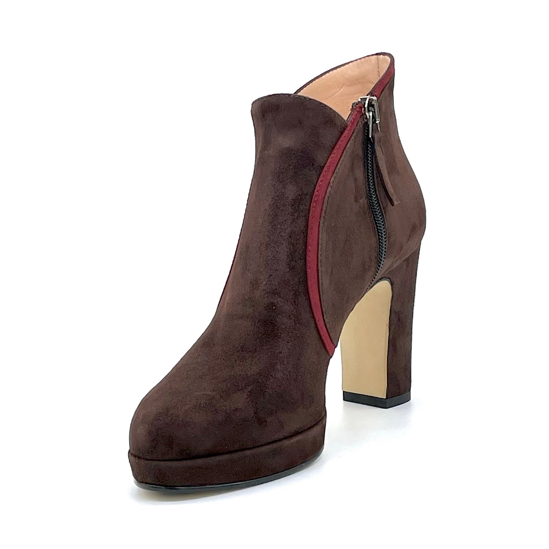 Elata 53541 bottine daim marron bordeaux pointure 39 talon 9,5 cm