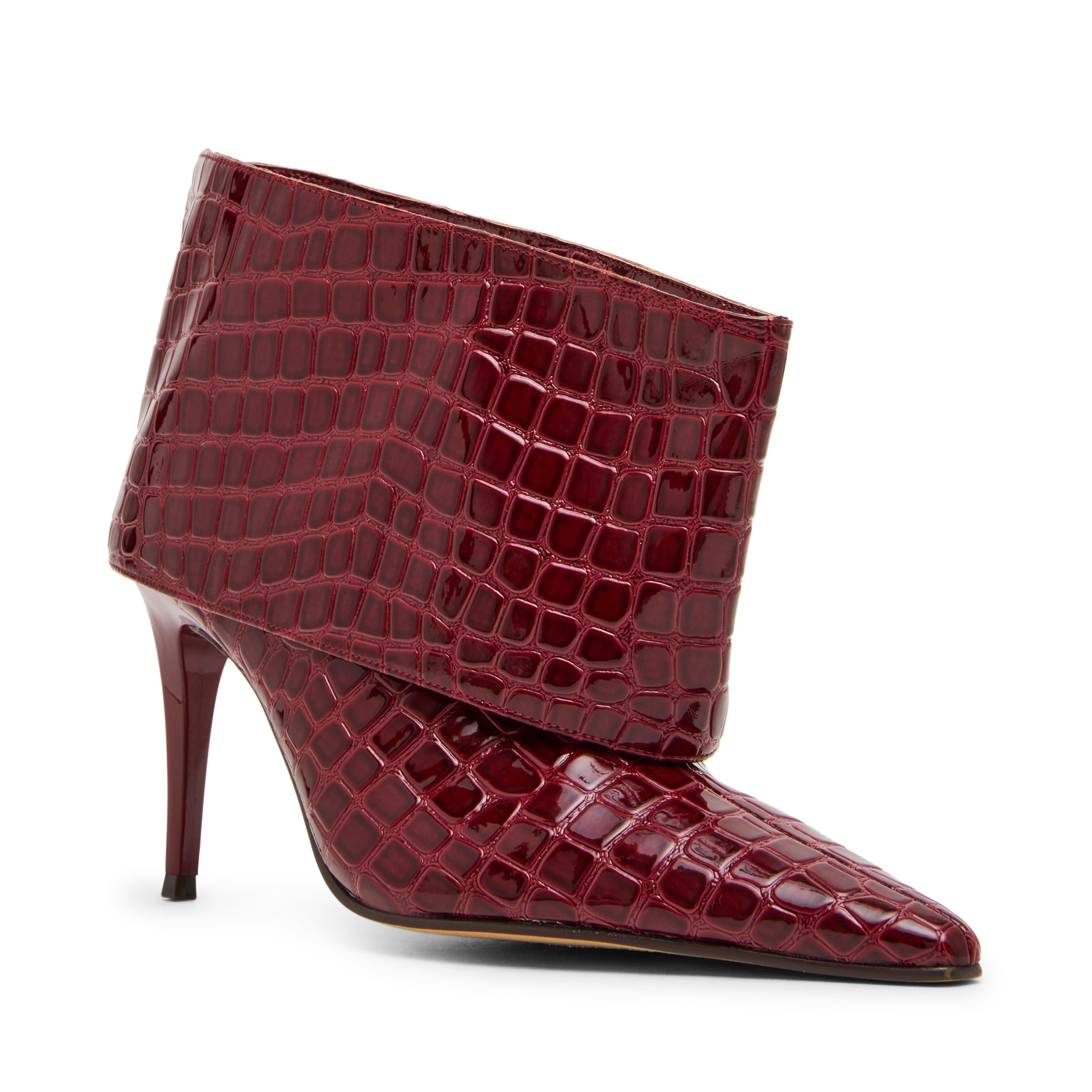 Steve Madden Enella bottine croco bordeaux talon 8 cm
