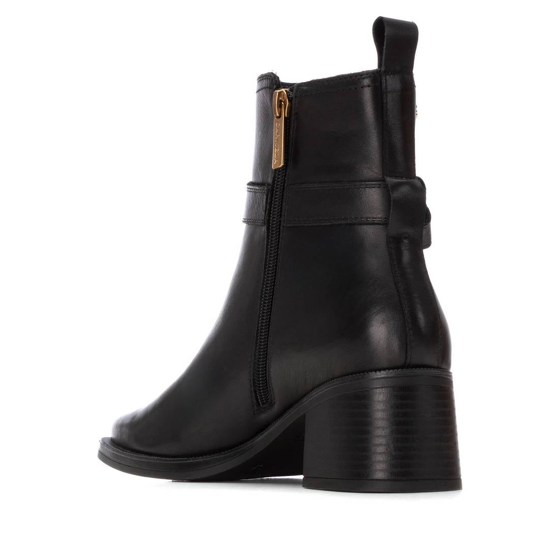 Carmela 16254102 bottine femme noir cuir talon moyen