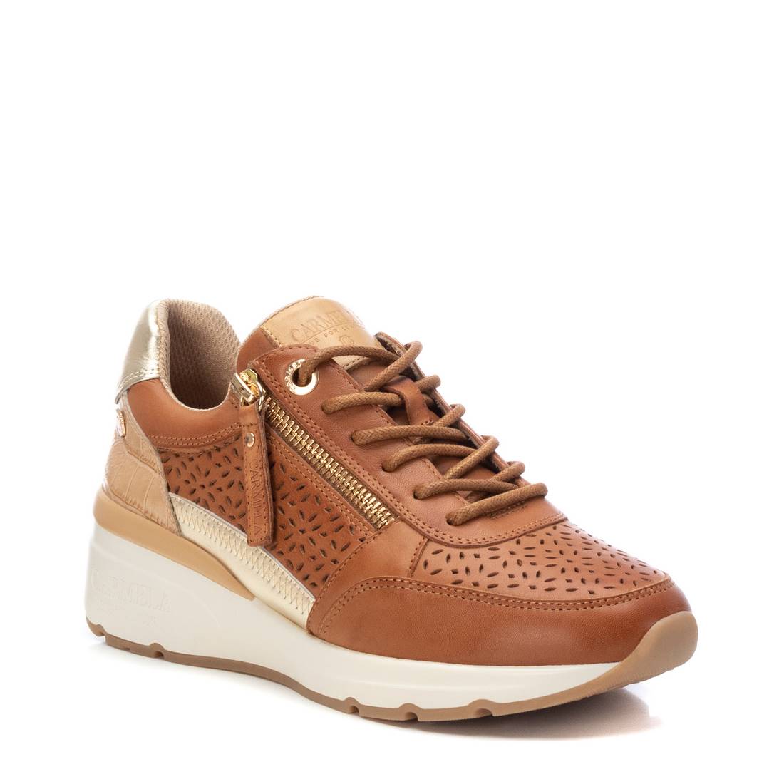 Carmela 16141701 sneakers femme marron cuir ajouré