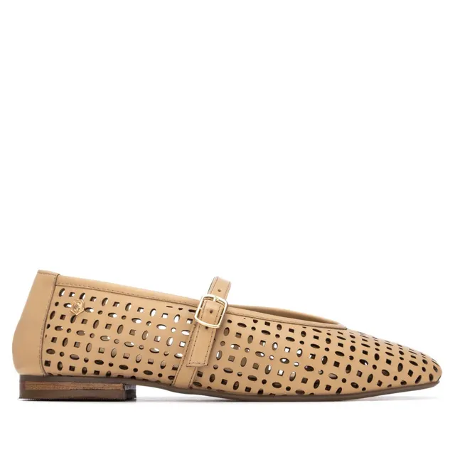 Carmela 16304802 ballerine beige cuir boucle ajourée