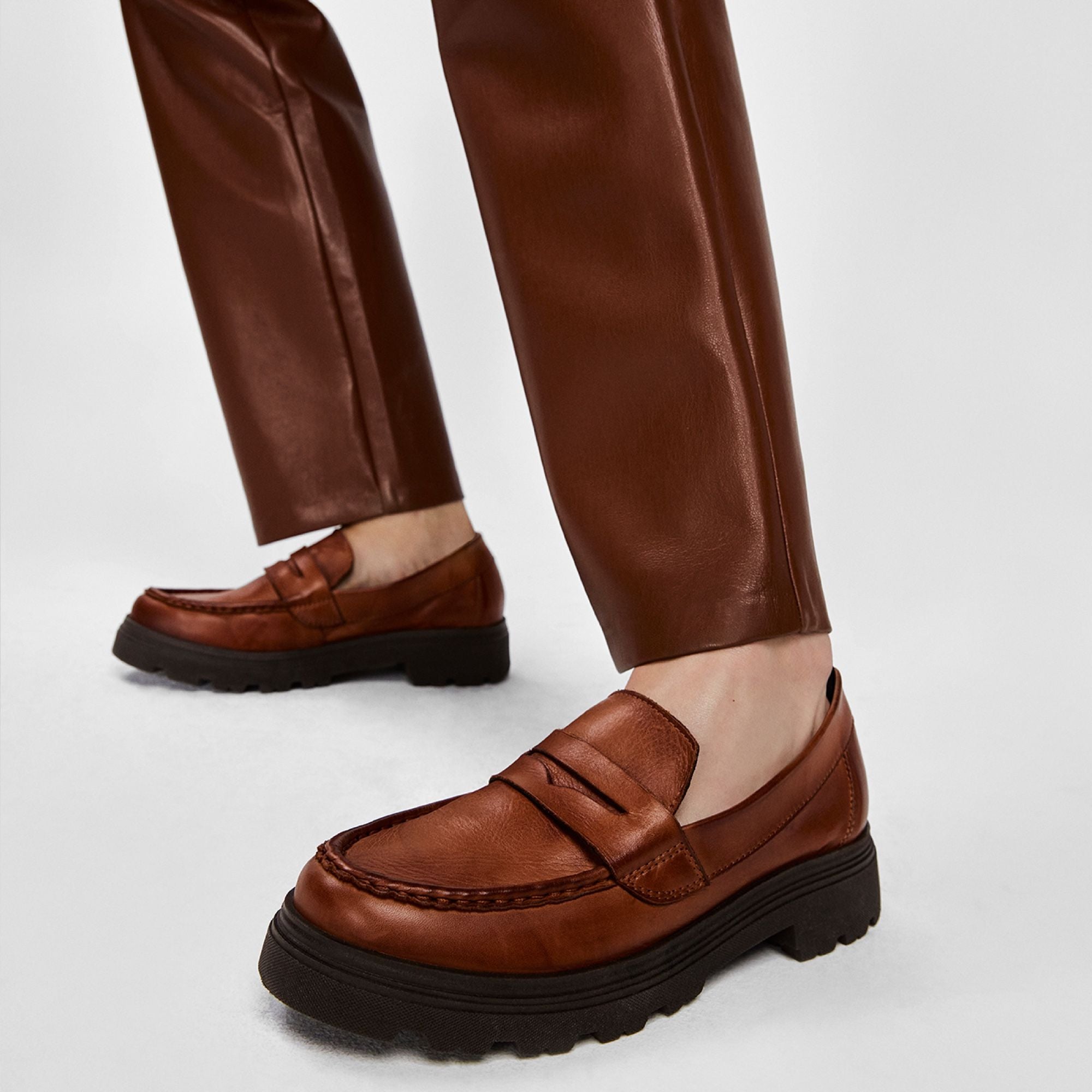ALDO Biglect mocassins à talon marron chunky