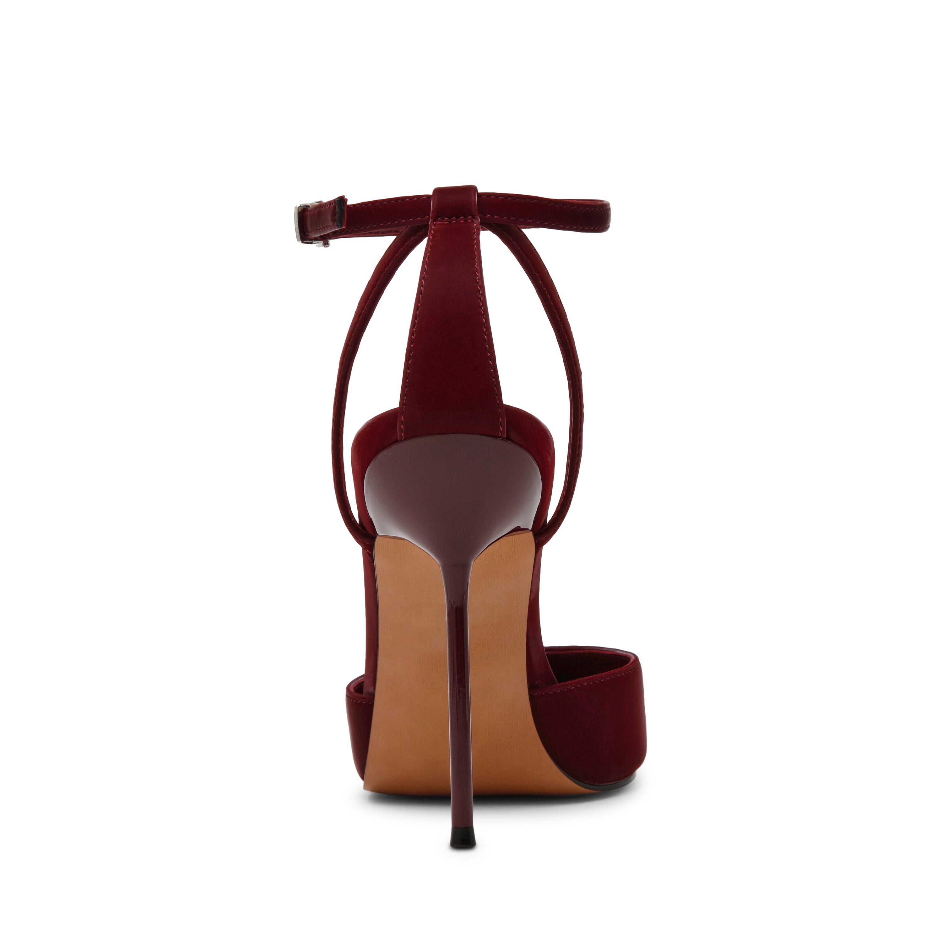 Steve Madden Morrie sandale bordeaux satin talon 10 cm