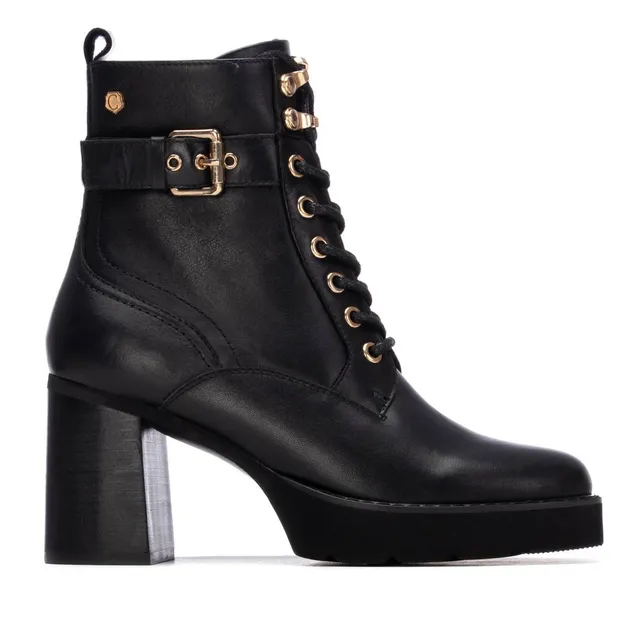 Carmela 16268701 bottine cuir noir talon haut