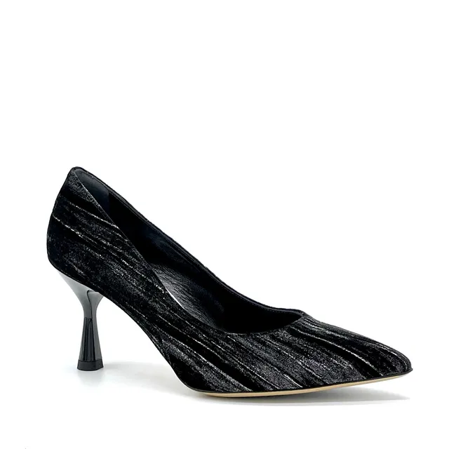 Elata 55501-1 escarpin velours noir strié