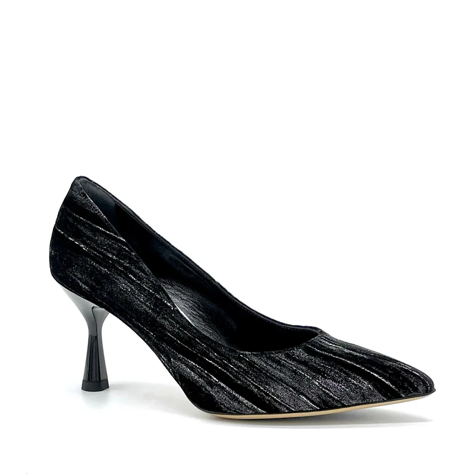 Elata 55501-1 escarpin velours noir strié