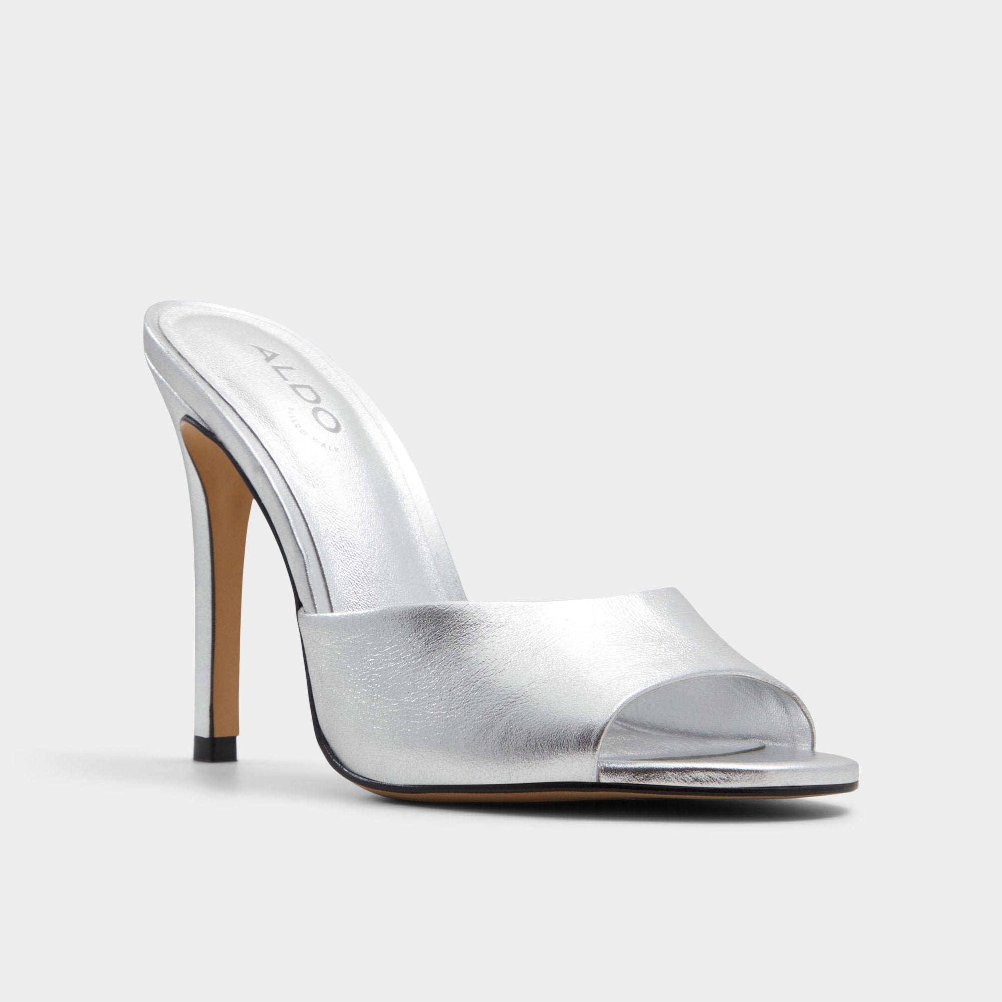 ALDO Marcelia mules à talon argenté 38