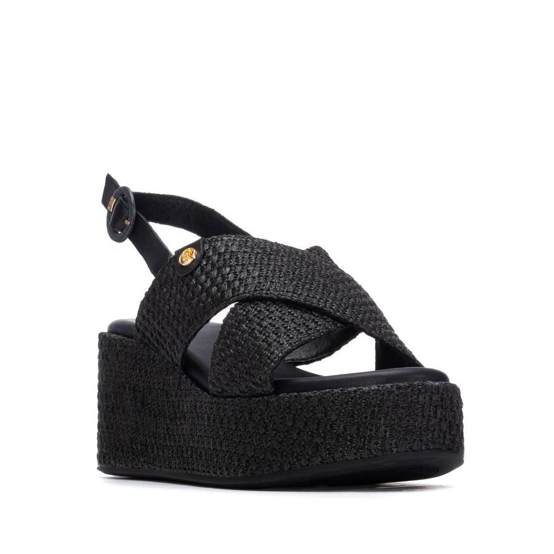 Carmela 16323403 sandale femme noire compensée 8 cm