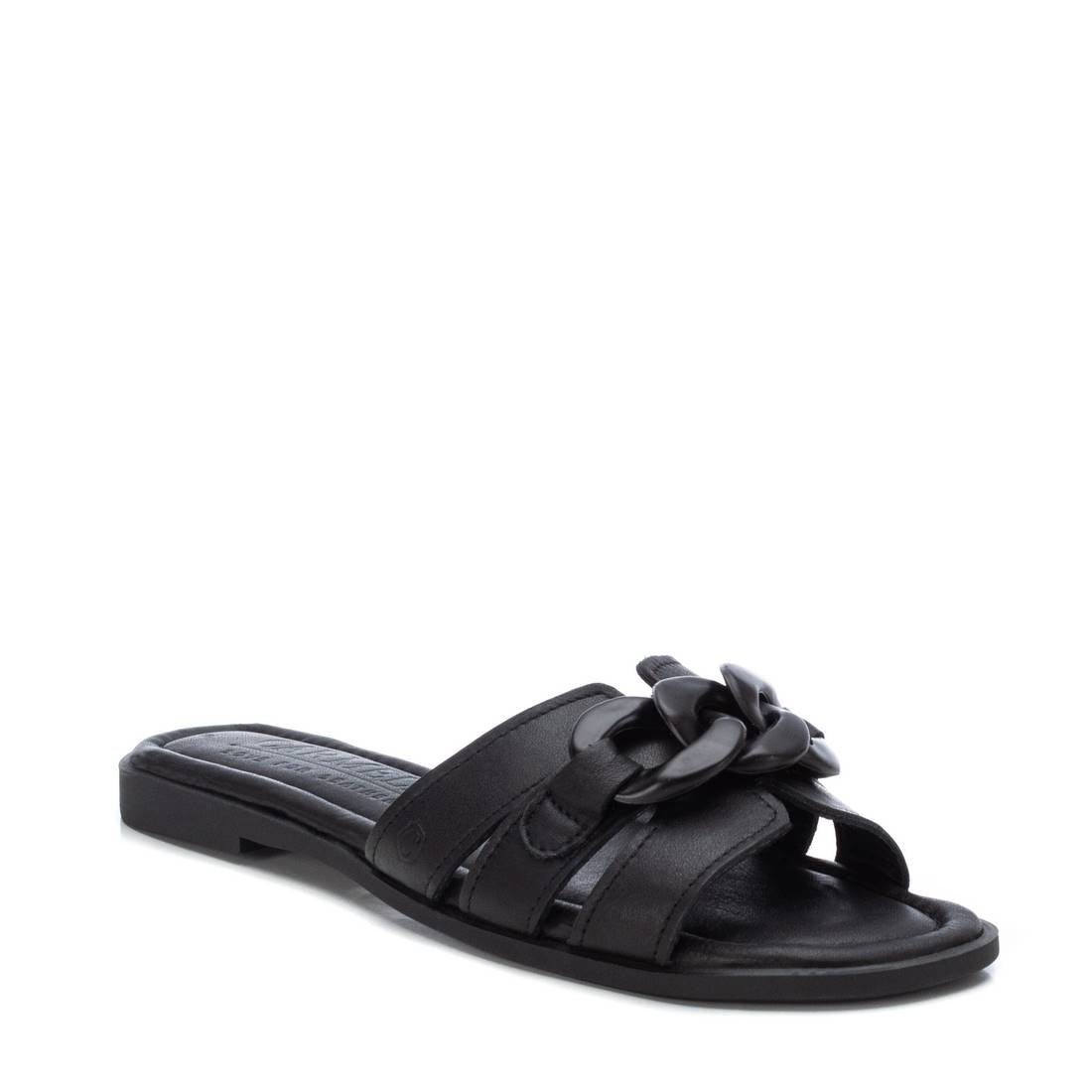 Carmela 16054303 sandale cuir noir chaîne