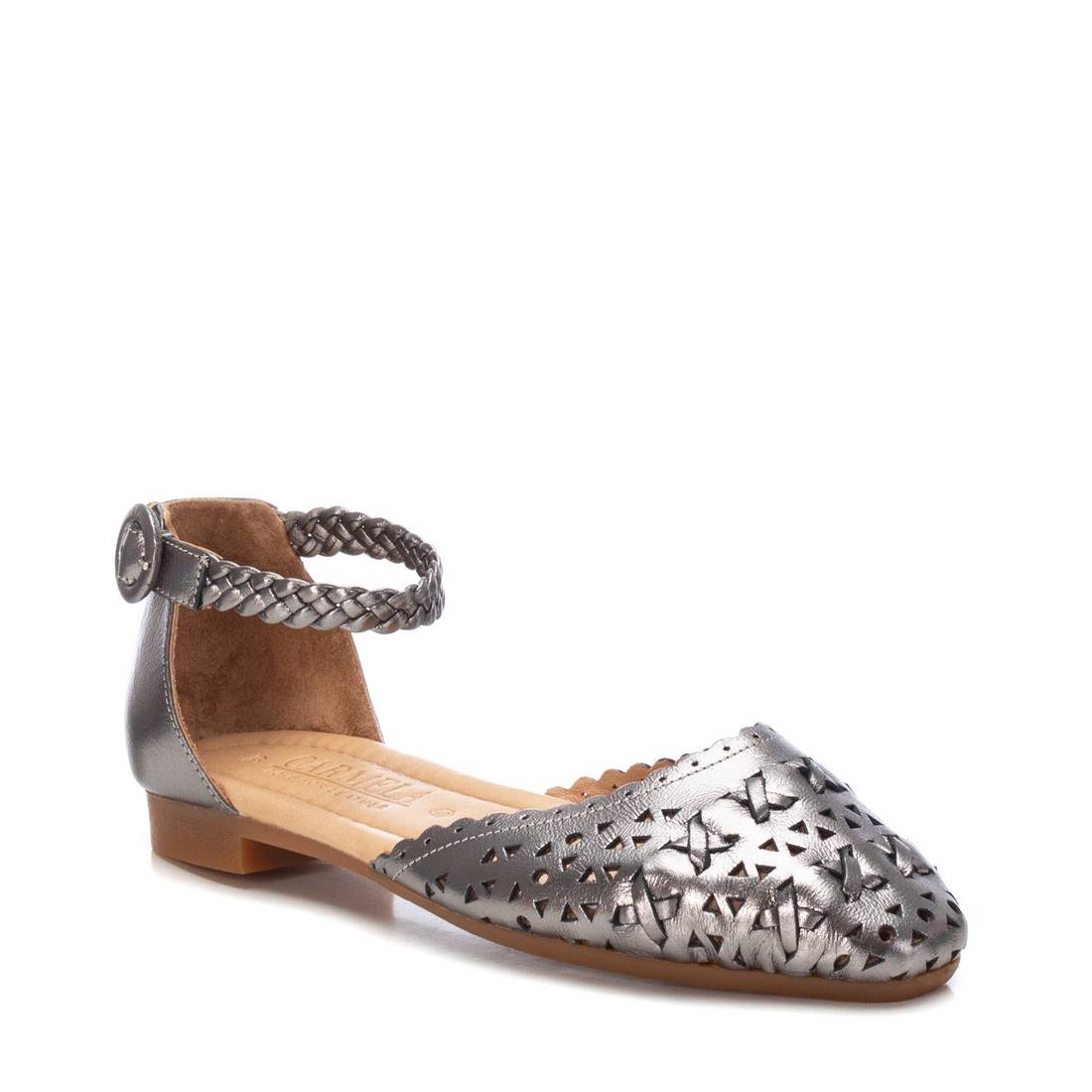 Carmela 16067107 ballerine femme cuir gris ajourée