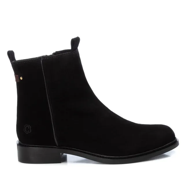Carmela 16093001 bottine femme noir cuir plat