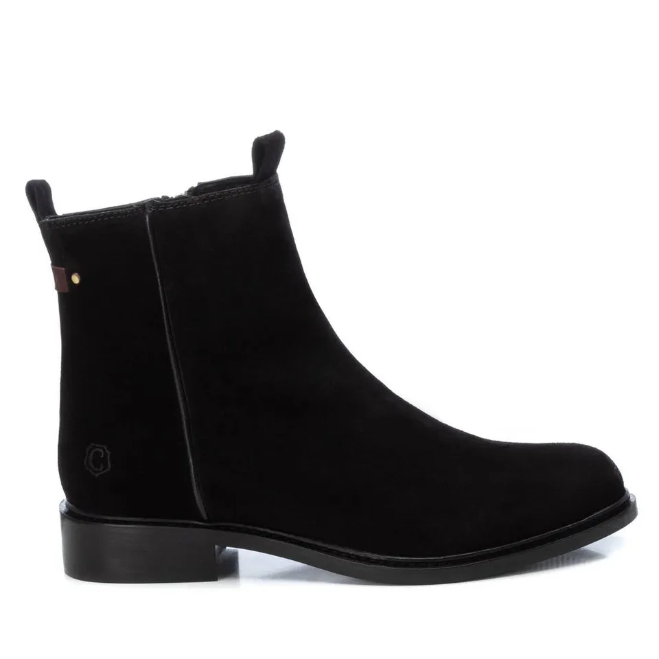 Carmela 16093001 bottine femme noir cuir plat
