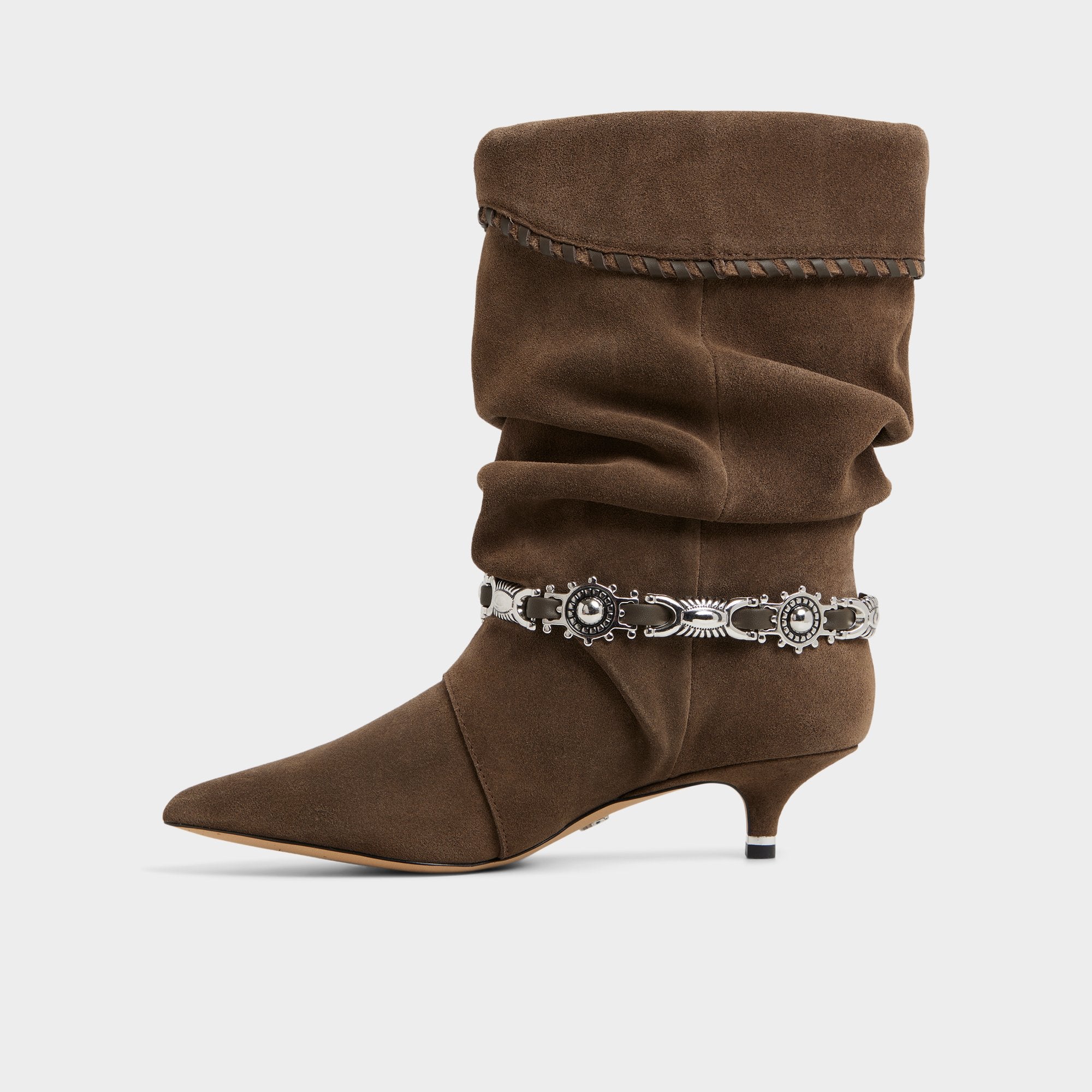 ALDO Bowy bottes daim marron talon kitten western