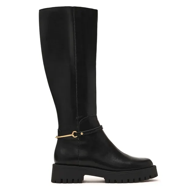 Steve Madden Longshot botte haute cuir noir talon 3,5 cm