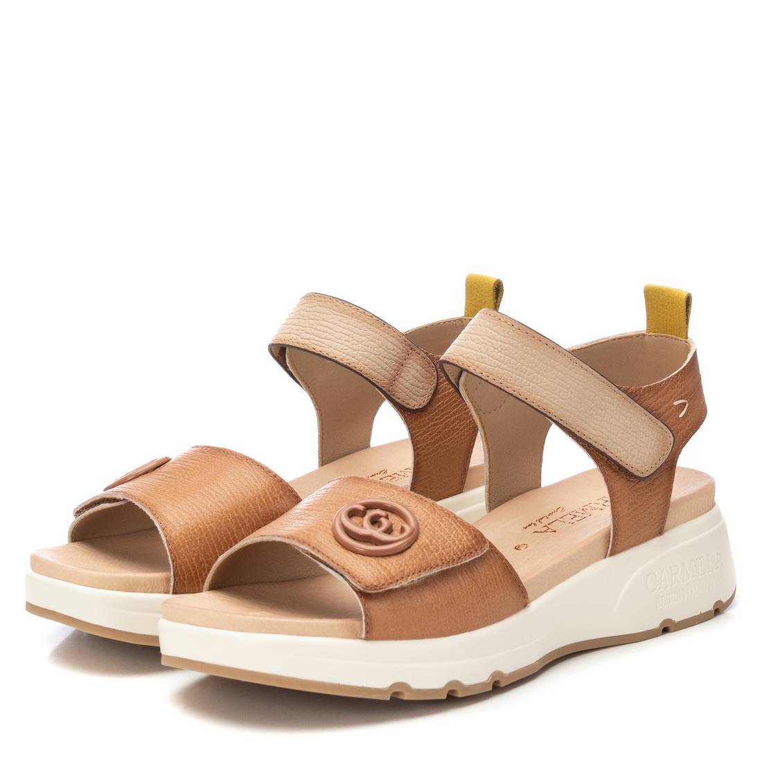 Carmela 16230902 sandale cuir femme scratch camel