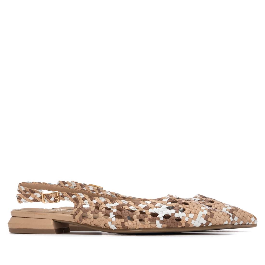 Carmela 16312907 ballerine cuir beige tressée bride