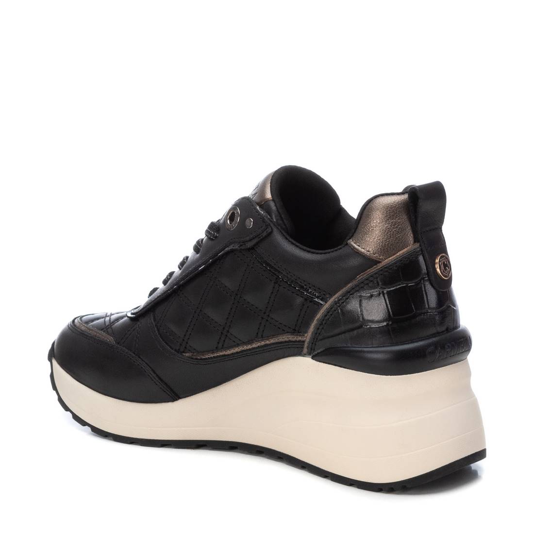 Carmela 16184501 sneakers femme noir cuir compensées