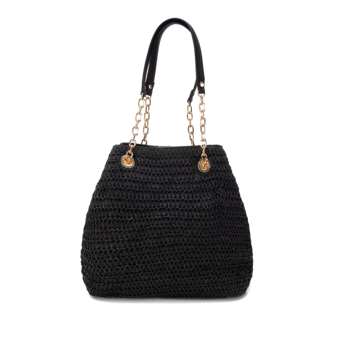 Carmela 18608602 sac noir raphia épaule