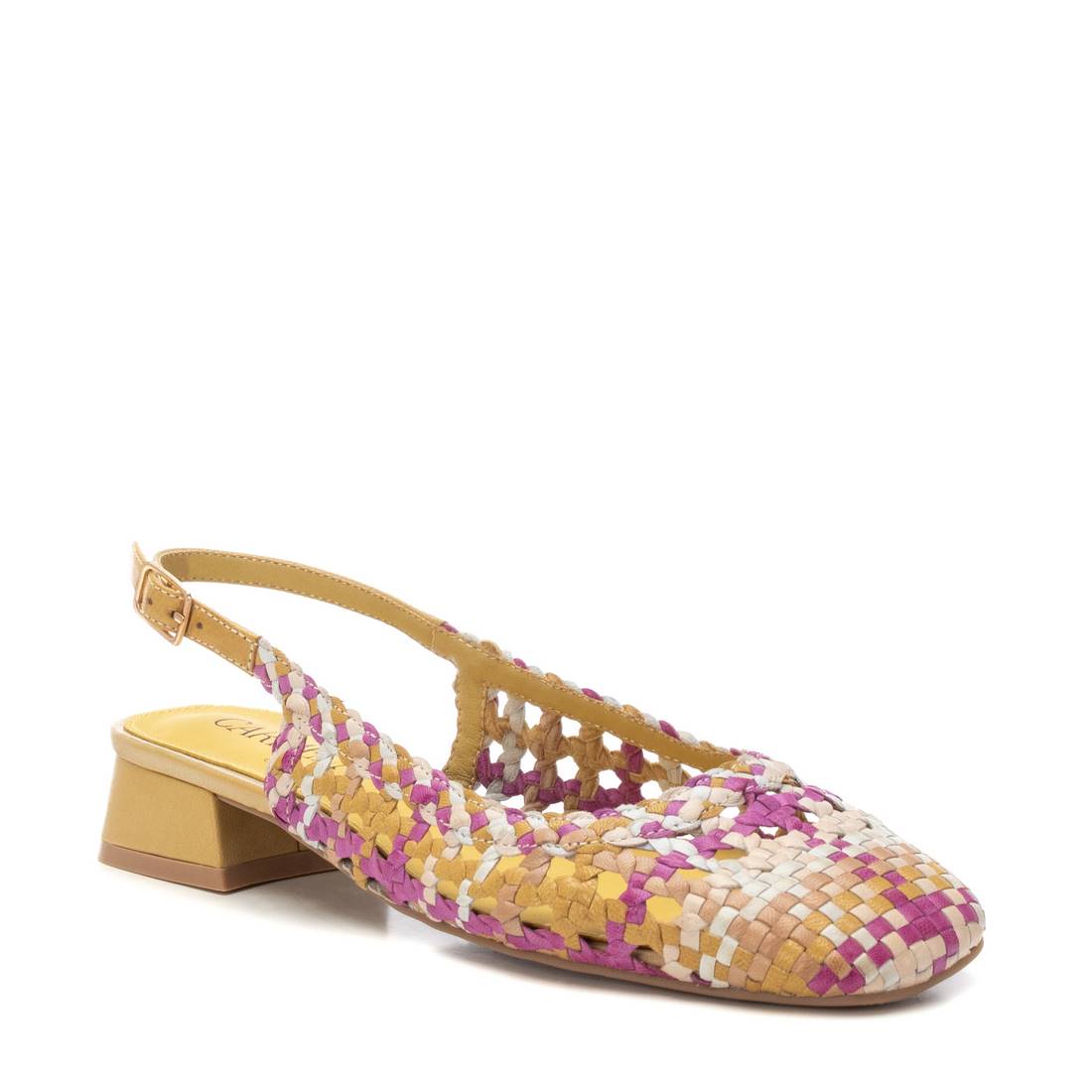 Carmela 16218505 ballerine jaune cuir tressé