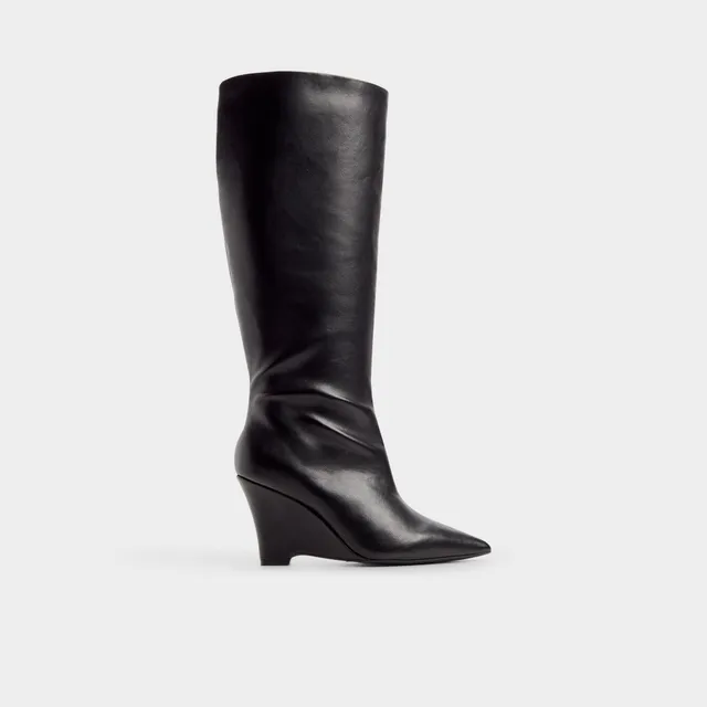 ALDO Zalya-wc bottes hautes noires mollet large