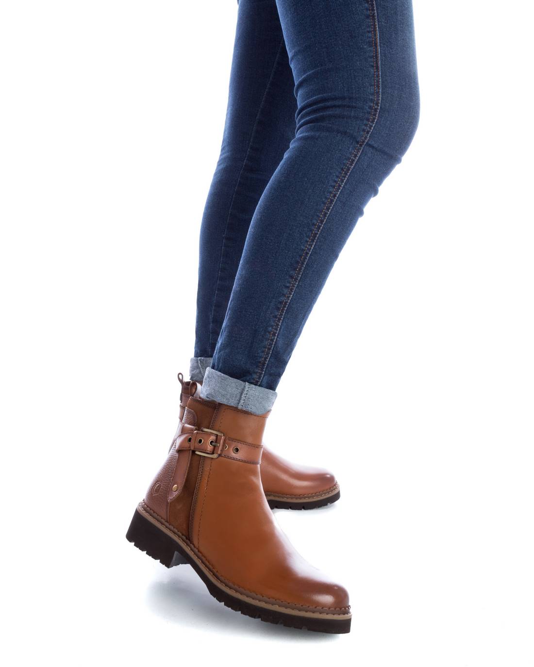 Carmela 16097602 bottines femme marron cuir zip plat