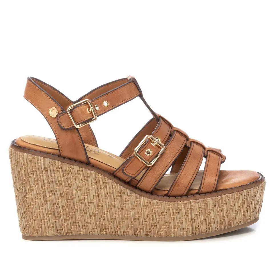 Carmela 16138801 sandales femme marron cuir compensée