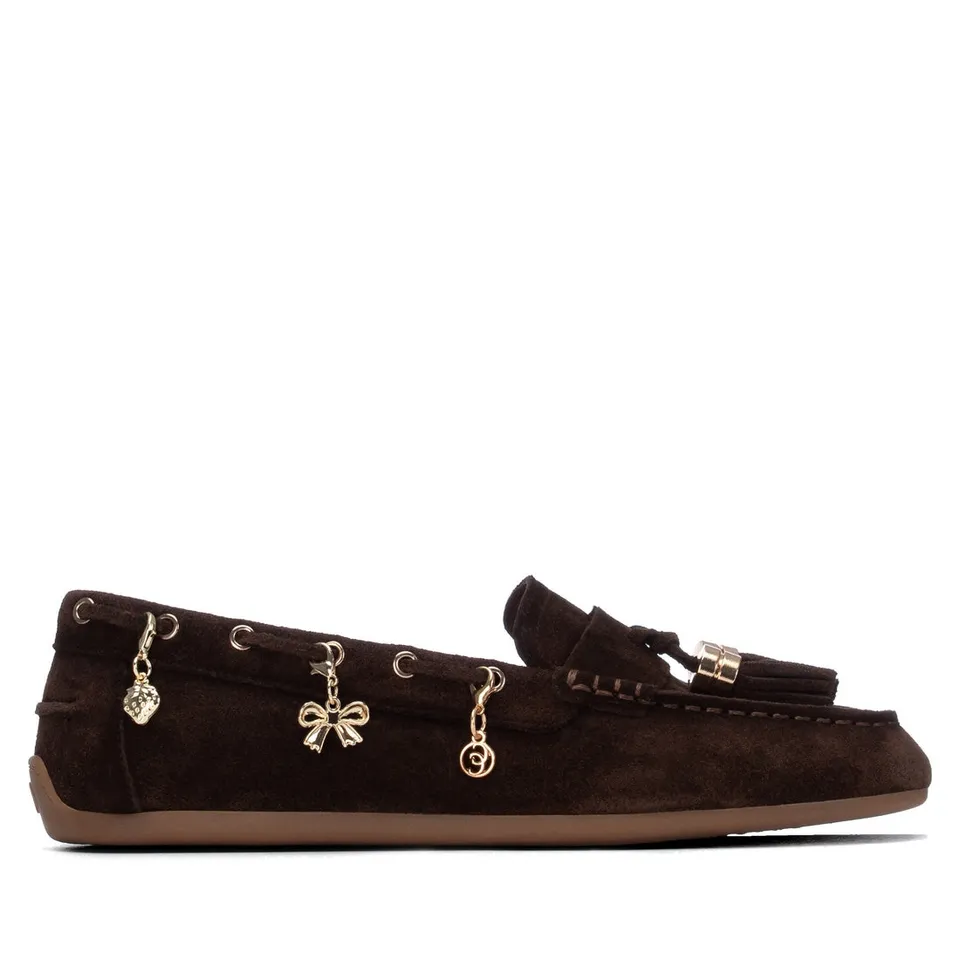 Carmela 16414702 mocassin cuir marron suède