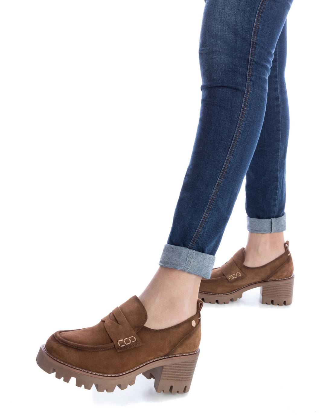 Carmela 16110901 mocassins femme cuir marron talon 7