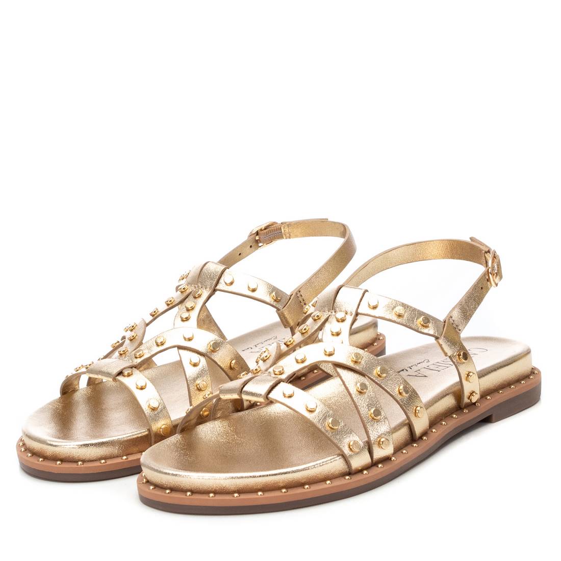 Carmela 16239202 sandales doré cuir cloutées plates