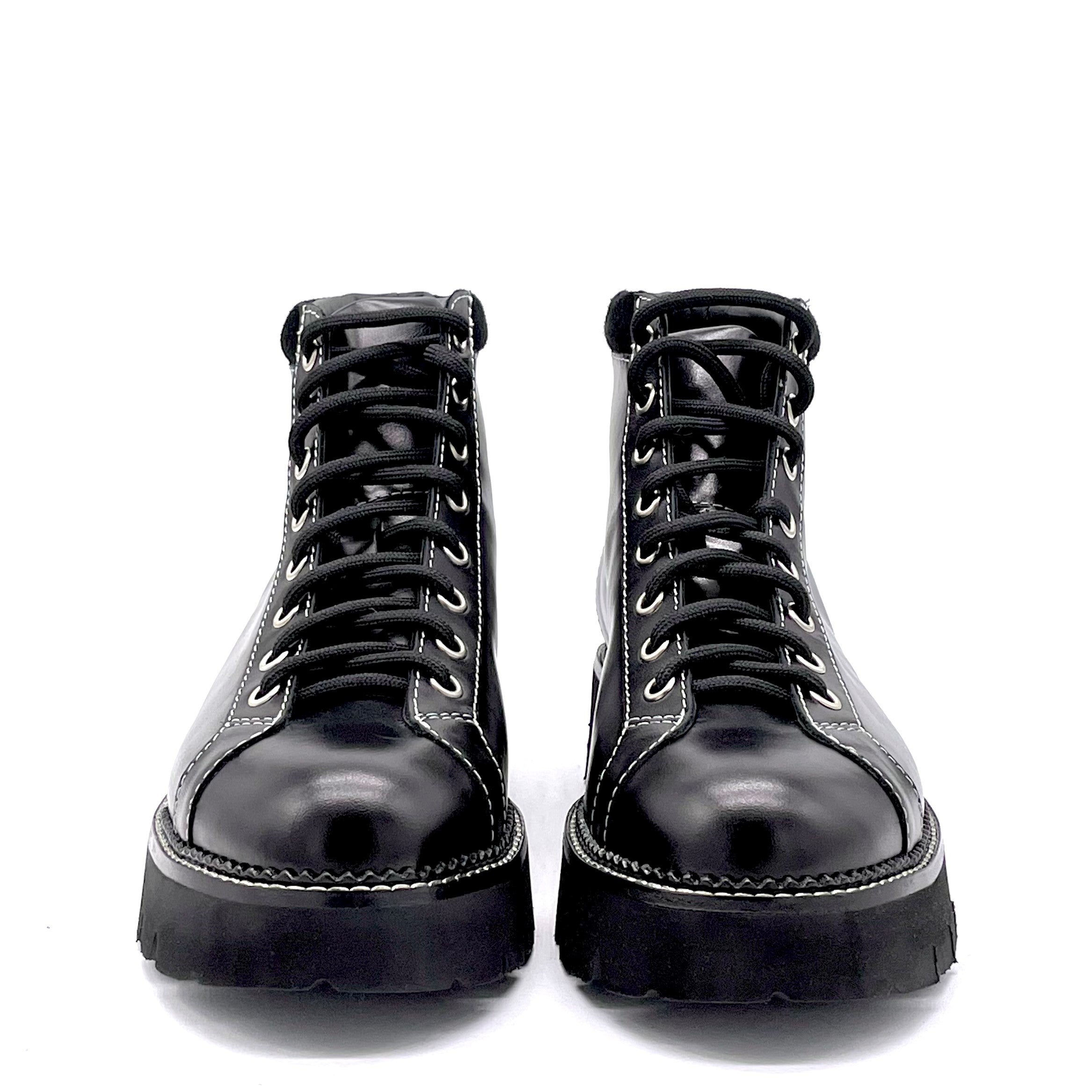 ELATA 51536 bottines cuir noir à lacets talon 4 cm