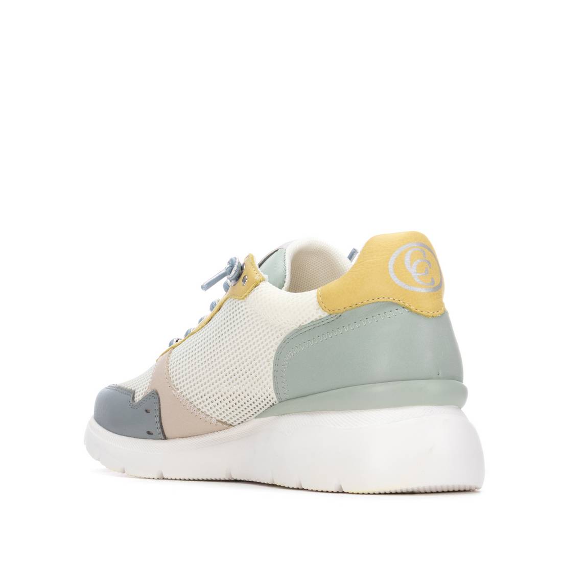 Carmela 16312602 basket femme cuir vert lacets semelle épaisse