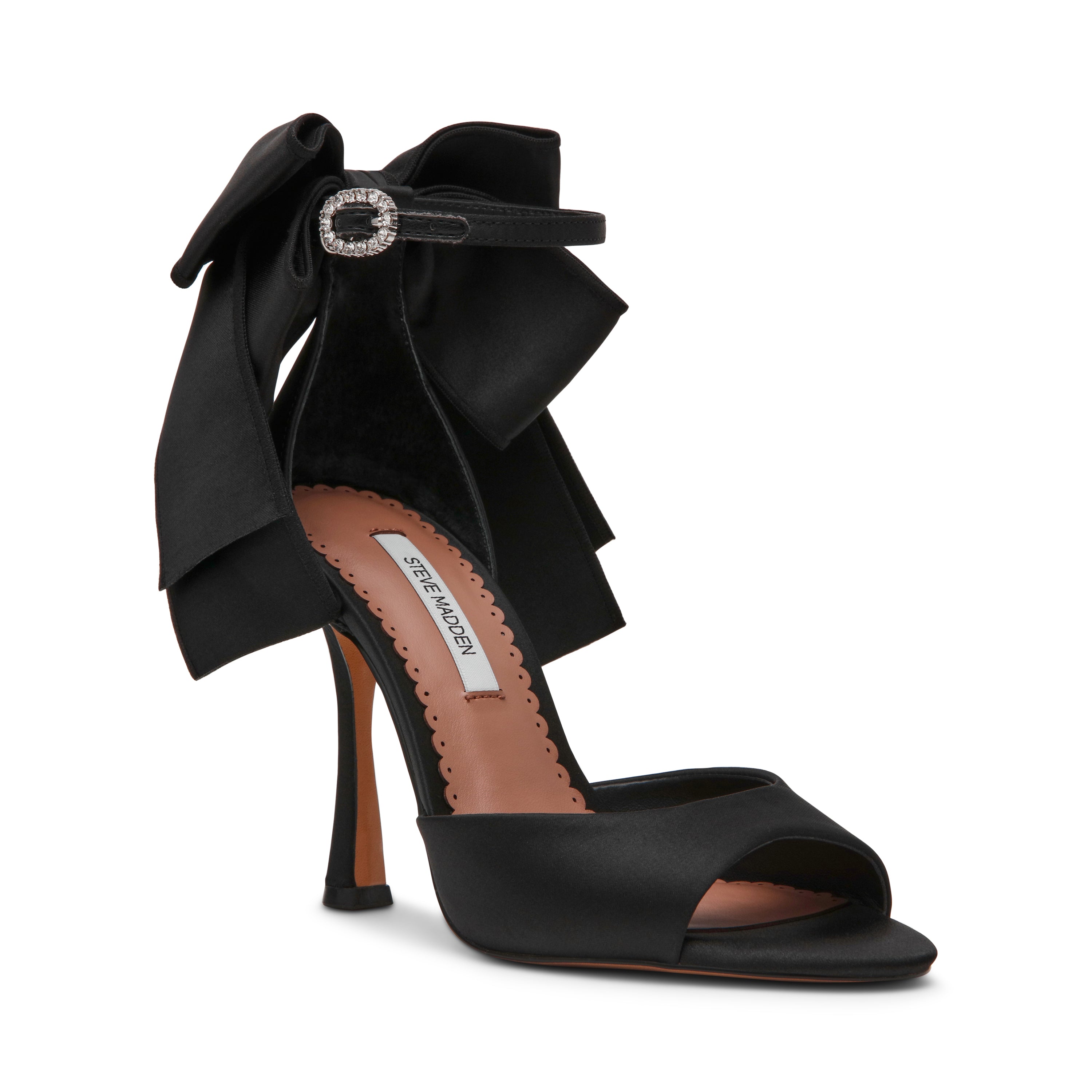 Steve Madden Bougie sandales satin noir talon 8 cm
