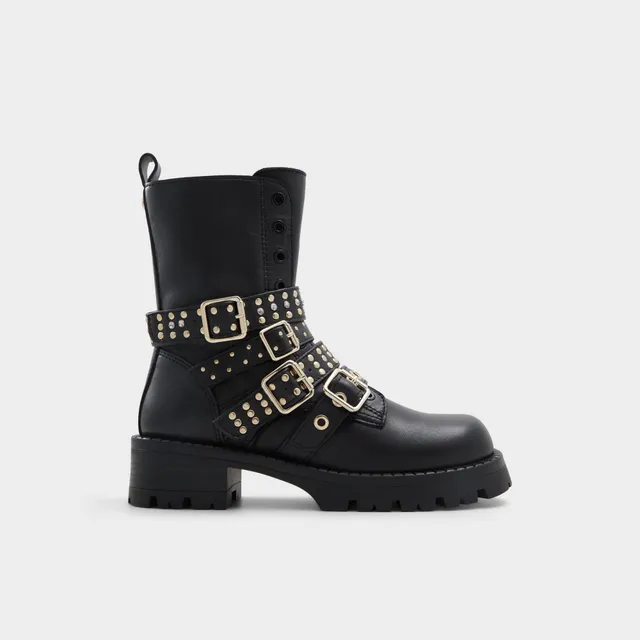 ALDO Vortexia bottines motardes noires boucles 38