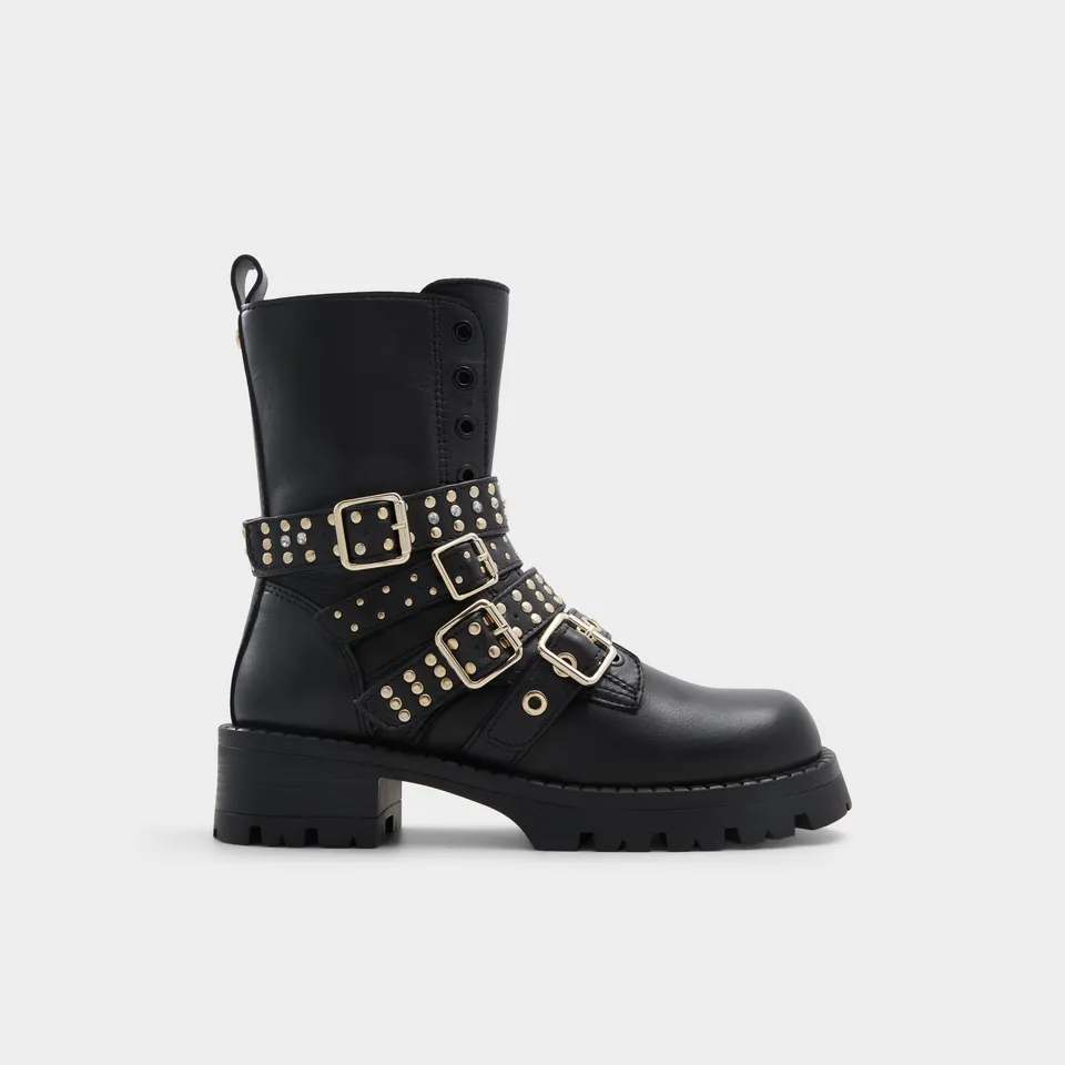 ALDO Vortexia bottines motardes noires boucles 38